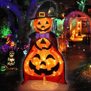 Light Up Pumpkin Decor Outdoor 3.5ft Halloween Decoration Lighted Jack O Lantern - Picture 1 of 7