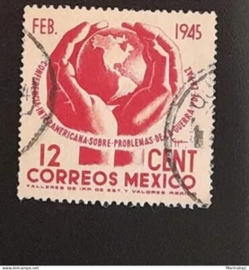 SL) 1945 MEXICO 12CENT HANDS WORLD USED - Picture 1 of 1