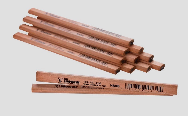 12 - C.H. Hanson Beige Carpenter Marking Pencil 1/2" x 1/4" x 7" Hard Lead 10234 - Image 1 of 1