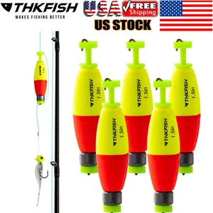 5PCS EVA Foam Floats Fishing Bobbers Snap-On Spring Fishing Buoy Weighted 1.5in - Picture 1 of 7