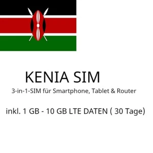 Kenia SIM para Turistas y 1 GB - 10 GB LTE a elección - Imagen 1 de 1