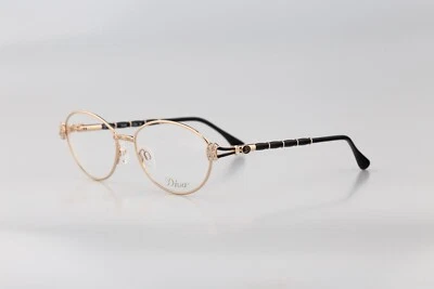 Diva 5156 2, Vintage años 90 pedrería negro y dorado marcos de gafas ovalados Nuevo de Lote Antiguo Foto 1 de 4