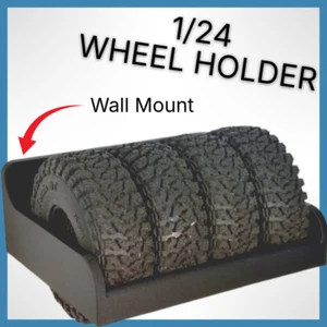 Custom Wall Bracket for Four 1/24 1" Wheels SCX24 1.0 Nitto Trail Grappler M/T - Picture 1 of 9