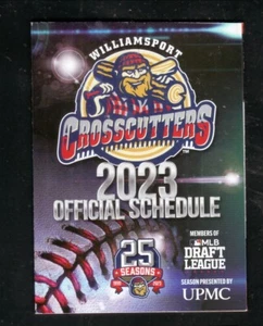 Williamsport Crosscutters--2023 Pocket Schedule--KAOS Fun Zone--MLB Draft League - Foto 1 di 2