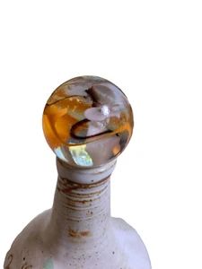 LARGE EXTRA BIG Glass Swirl Wave Marble 1.44 " In Inches Orange Black White - Picture 1 of 9