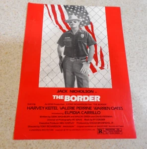 Tarjeta vintage del programa de proyección The Border de Jack Nicholson Harvey Keitel 1981 - Imagen 1 de 5