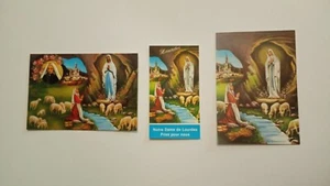 3 Estampas Religiosas Virgen De Lourdes Santa Bernardet. - Imagen 1 de 4