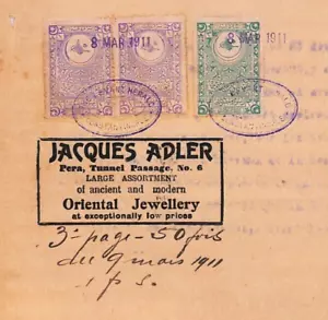 TURKEY OTTOMAN EMPIRE REVENUE 1911 Newspaper Advert Proof JEWELLERY LEVANT YA323 - Picture 1 of 12