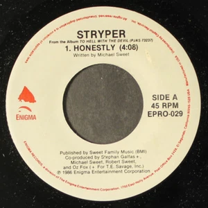STRYPER: honestly ENIGMA 7" Single 45 RPM - Picture 1 of 2