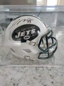 JAMAL ADAMS AUTOGRAPHED SIGNED NEW YORK JETS  SPEED MINI HELMET. With display. - Picture 1 of 5