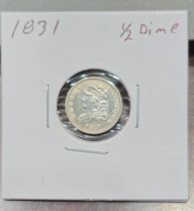 1831 Half Dime - LM.6 Var. - High Grade - Old Cleaning - Scratch On Rev - Picture 1 of 14