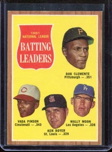 1962 Topps Baseball # 52 N.L. Batting Leaders "Clemente" EX-MT - Picture 1 of 2