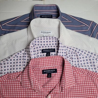 Mizzen + Main Leeward 4 Shirt Lot Mens Medium Bundle Print Stretch Performance - Image 1 of 4