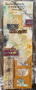 OOAK Handmade Assemblage Art Canvas Signed by Artist "Discover" - Picture 1 of 9