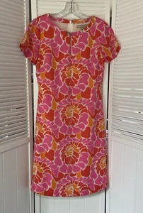 Vestido Banana Republic Mujer 0 Rosa Multi Floral Manga Corta Cerradura Frontal - Imagen 1 de 16