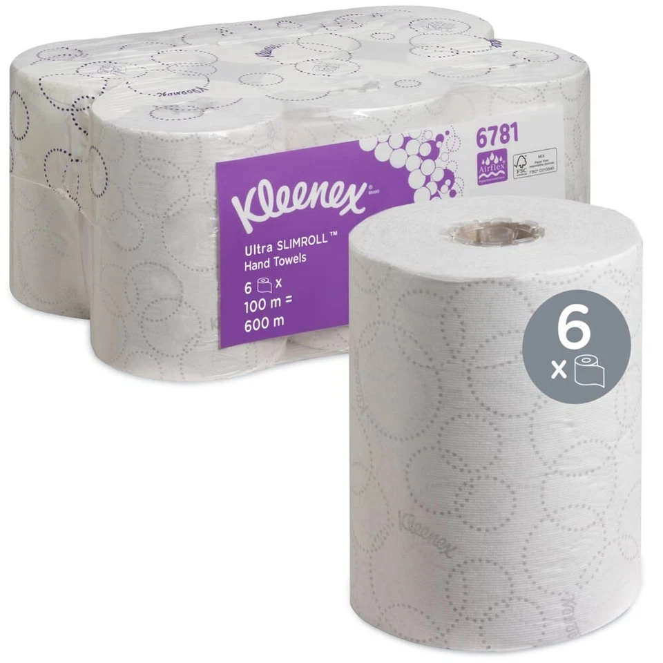 KIMBERLY CLARK PROFESSIONELL Kleenex Ultra Rollenhandtuch 2lg weiß 19,8cm x 150m Airflex 6 Rollen 6781