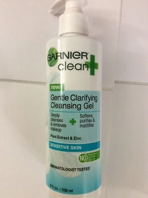 Garnier Clean+ Clarifying Cleansing Gel Sensitive Skin, 8 Fluid Ounces NEW. - Image 1 of 3