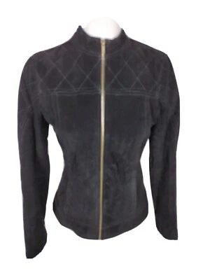 ruff hewn Womans Sz S Black Genuine Leather Suede Jacket Coat R4 - Image 1 of 4