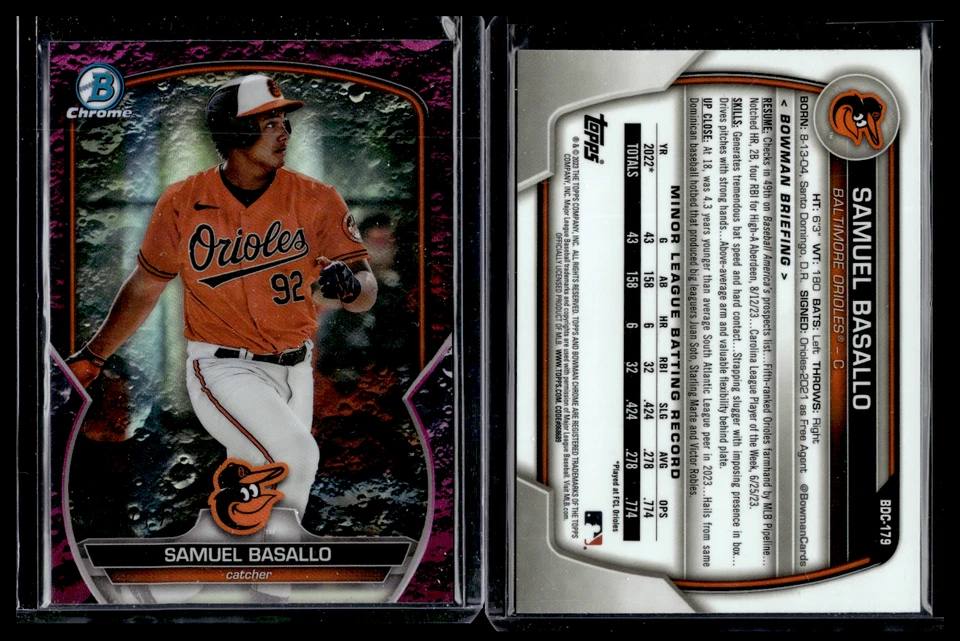 2023 Bowman Chrome Fuchsia Lunar Refractor BDC-179 Samuel Basallo /199 - Image 1 of 1