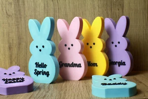 Easter Bunny Peeps | Custom Text & Phrases | Plastic Peeps Spring Decor - Picture 1 of 13