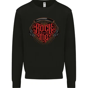 Rock With Me Heavy Metal Music Guitar Kids Sweatshirt Jumper - Picture 1 of 92