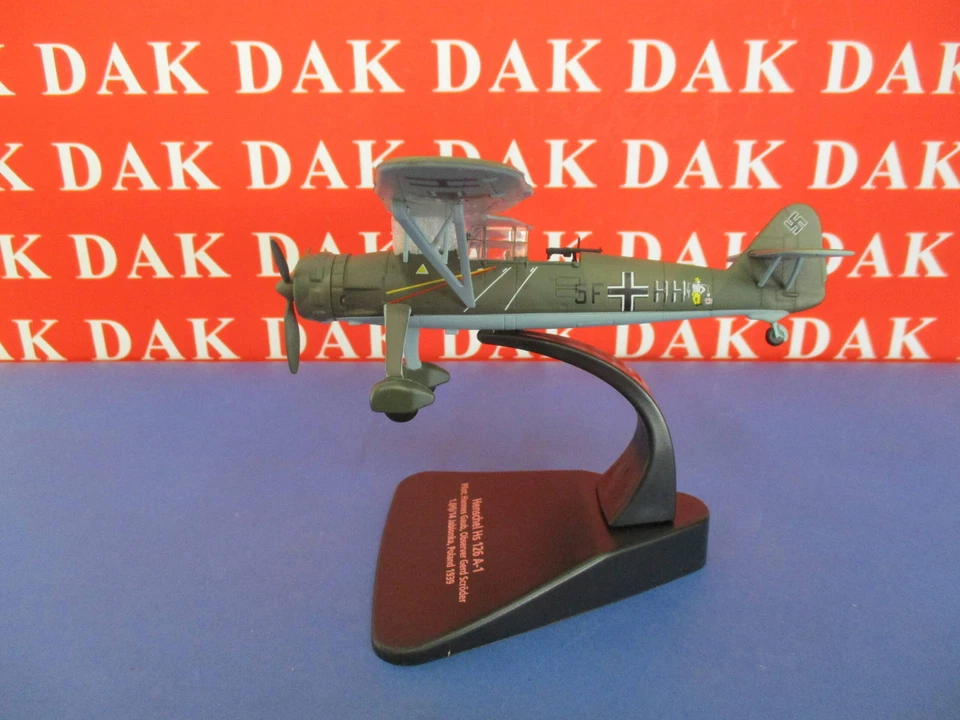 Die cast 1/72 Modellino Aereo Aircraft Henschel HS 126 A-1 Poland 1939 by Oxford - Immagine 1 di 4