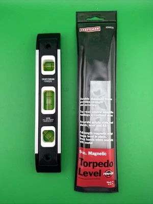 Sears Craftsman USA Nos 9” Magnetic Torpedo Level W Case 39829 Black - Image 1 of 2