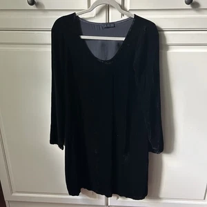 Abito CP Shades in velluto nero manica lunga rayon seta taglia S - Foto 1 di 9