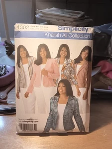Simplicity Pattern 4302 Khalia Ali Collection Size FF 18 Wide To 24 Wide Uncut - Picture 1 of 2