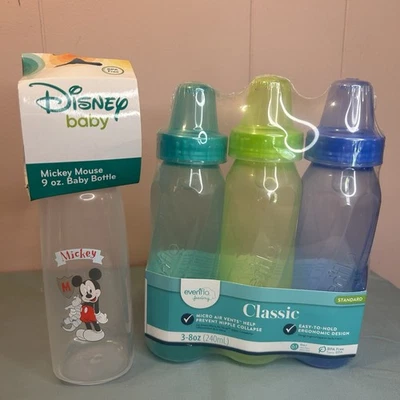 Paquete de biberones Disney Baby Mickey Mouse y Evenflo  Foto 1 de 3