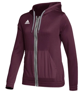 Adidas Women’s W TEAM FZ HOOD HI3165 Team Maroon Full-Zip Hoodie Small - Image 1 of 4