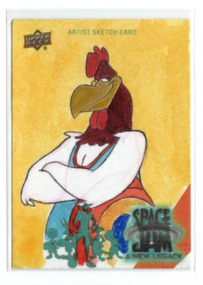 Tarjeta de boceto Space Jam A New Legacy Artist 1/1 Angelo De Capua Foghorn Leghorn Foto 1 de 4