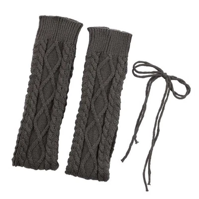 Mujeres Calcetín Largo Crochet Tejido Acanalado Calentadores de Piernas Hasta la Rodilla Sólido Invierno Bota Lana Foto 1 de 4