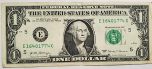 Tombstone $1 One Dollar Bill Fancy Serial Number Between 1600 to 2099 - Picture 1 of 2