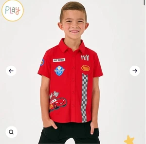 Little Sleepies PISTON CUP Button down Polo- Size 7 NEW - Picture 1 of 3