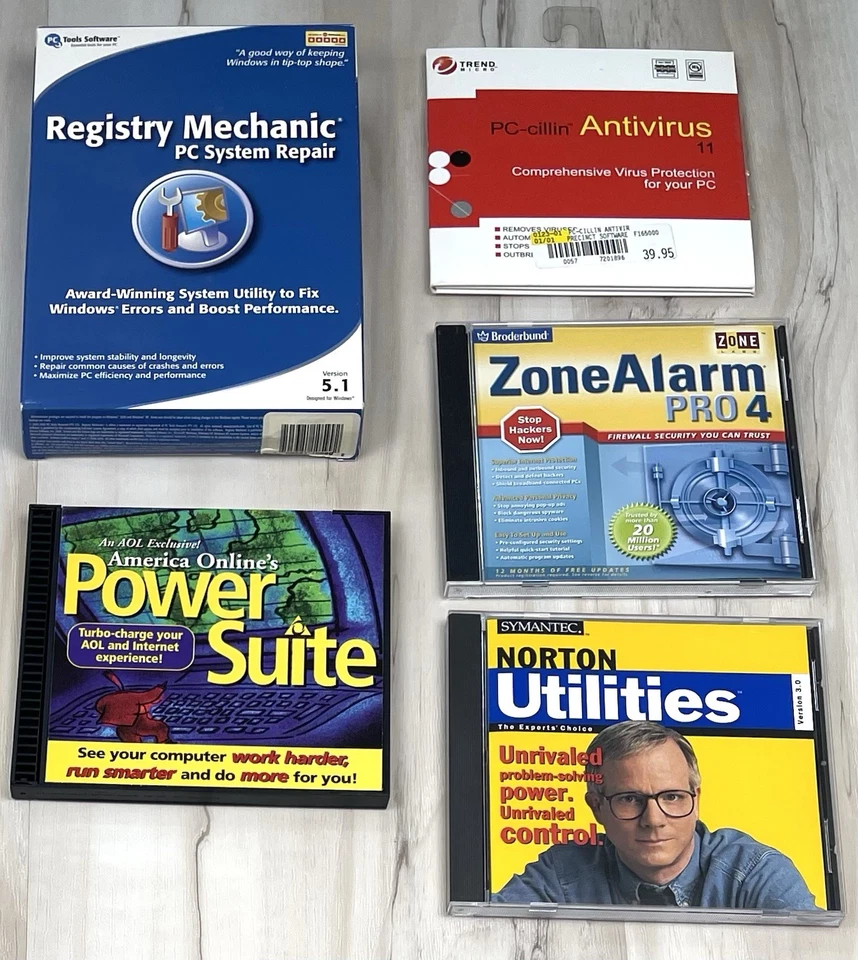 VTG Lot 5 Windows CD-Rom PC Computer Antivirus Security & System Repair SOFTWARE - Image 1 of 2