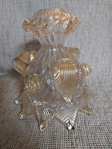 Murano Glass Chandelier finial centre part clear gold floral venetian piece - Picture 1 of 2