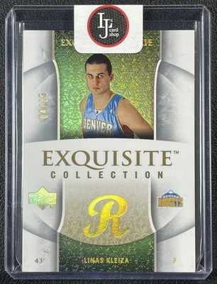 LINAS KLEIZA 2005-06 UPPER DECK EXQUISITE COLL #67 ROOKIE GOLD RC 04/25 NUGGETS - Image 1 of 2