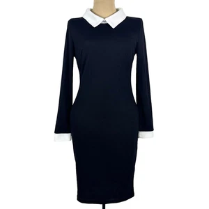 Miusol Black Maid Pencil Dress Medium Goth Wednesday Addams Whimsigoth - Bild 1 von 14
