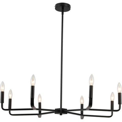 Lámpara de araña Colette negra mate Dainolite Lighting CLT-328-MB Foto 1 de 4