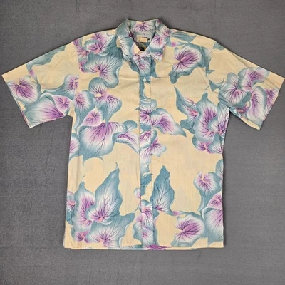 Vintage Reyn Spooner Shirt Mens Large Aloha Hawaiian Reverse Print Button Floral - Image 1 of 4