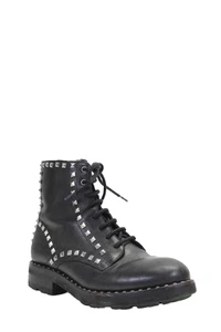 Ash Womens Leather Studded Lace Up Combat Boots Black Size 6 - Picture 1 of 4