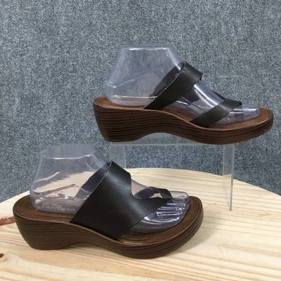 Eastland Sandal Women 8W Brown Laurel Thong Slip On Casual Comfort Wedge Leather - Image 1 of 4