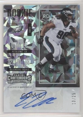 2017 Panini Contenders Cracked Ice Ticket /25 Elijah Qualls #143 Rookie Auto RC - Image 1 of 2