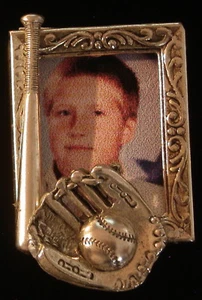 Baseball Softball Playball Sport Photo Pin Brooch - Picture 1 of 1