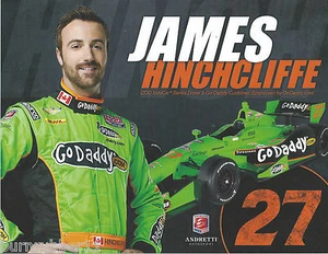 Postal de James Hinchcliffe Go Daddy Andretti #27 2013 sin NASCAR IZOD INDY CAR - Imagen 1 de 1
