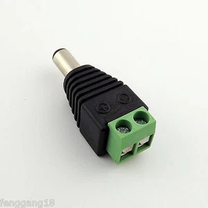 100 CCTV Camera Video Balun 5.5 x 2.1mm Male LED DC Power Plug Adapter Connector - Picture 1 of 6