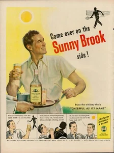 1948 Sunny Brook Kentucky Whiskey Vintage Old Print Ad Cheerful As Name - Picture 1 of 8