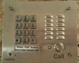 VIKING K-1700-3 Hands free Door Entry Phone w/ Key Pad - Stainless Steel. - Used