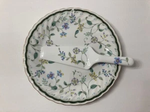 Floral Cake Plate & Server Japan 10" Federated Department stores 2 piece set  - Picture 1 of 11